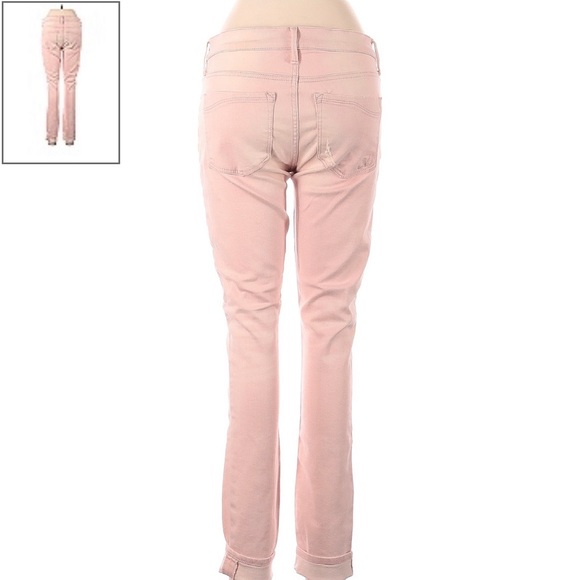 Express Pale Pink Distressed Skinny Jeans - Picture 2 of 5